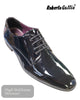 Roberto Gallio JAMES Black Patent Laced Shoe - Hugh McElvanna Menswear