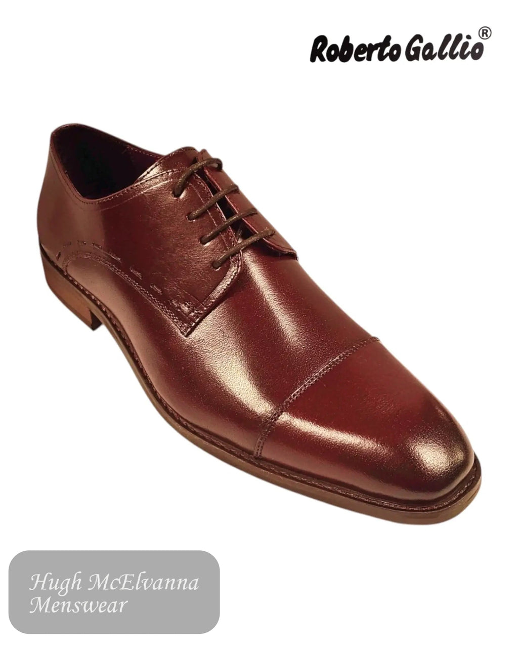 Roberto Gallio Men's Burgundy Laced Shoes - Hugh McElvanna Menswear