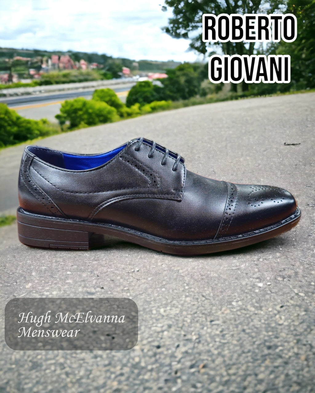 Roberto Giovani 'ETON' Black Laced Shoes - Hugh McElvanna Menswear