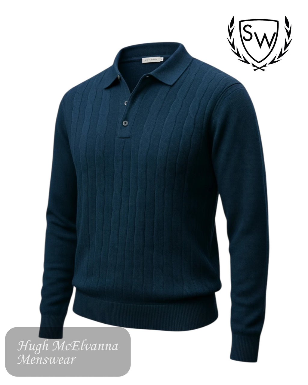 Scott & Wade 'CRETE' Blue Polo Pullover - SWKW5339 - Hugh McElvanna Menswear