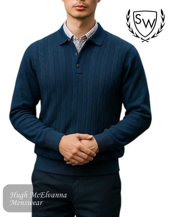 Scott & Wade 'CRETE' Blue Polo Pullover - SWKW5339 - Hugh McElvanna Menswear