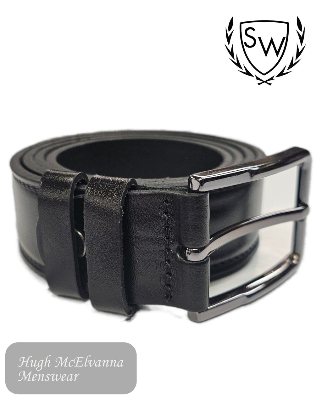 Scott & Wade 'CURTIS' Full Grain Leather Belt – Black or Tan - Hugh McElvanna Menswear