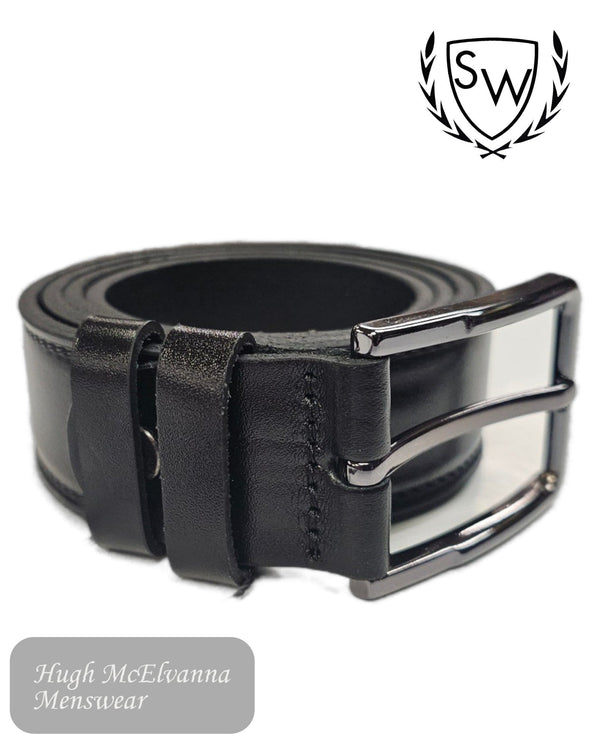 Scott & Wade 'CURTIS' Full Grain Leather Belt – Black or Tan - Hugh McElvanna Menswear