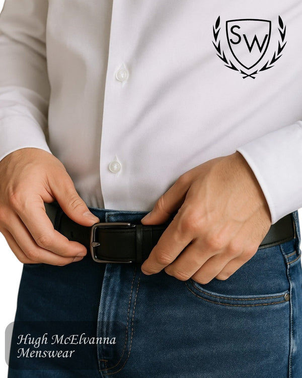 Scott & Wade 'CURTIS' Full Grain Leather Belt – Black or Tan - Hugh McElvanna Menswear