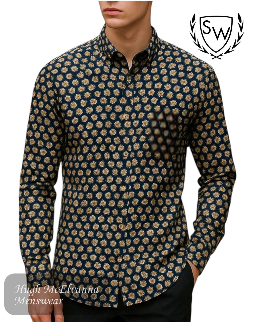 Scott & Wade ‘Dandelion’ Slim Fit Black Shirt - Hugh McElvanna Menswear
