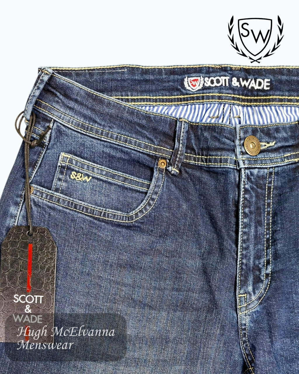 Scott & Wade Dark Wash Lagonda Men's Bootcut Jeans - Hugh McElvanna Menswear