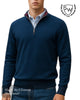 Scott & Wade Men’s French Blue Quarter Zip Cotton Sweater – MACHLI - Hugh McElvanna Menswear
