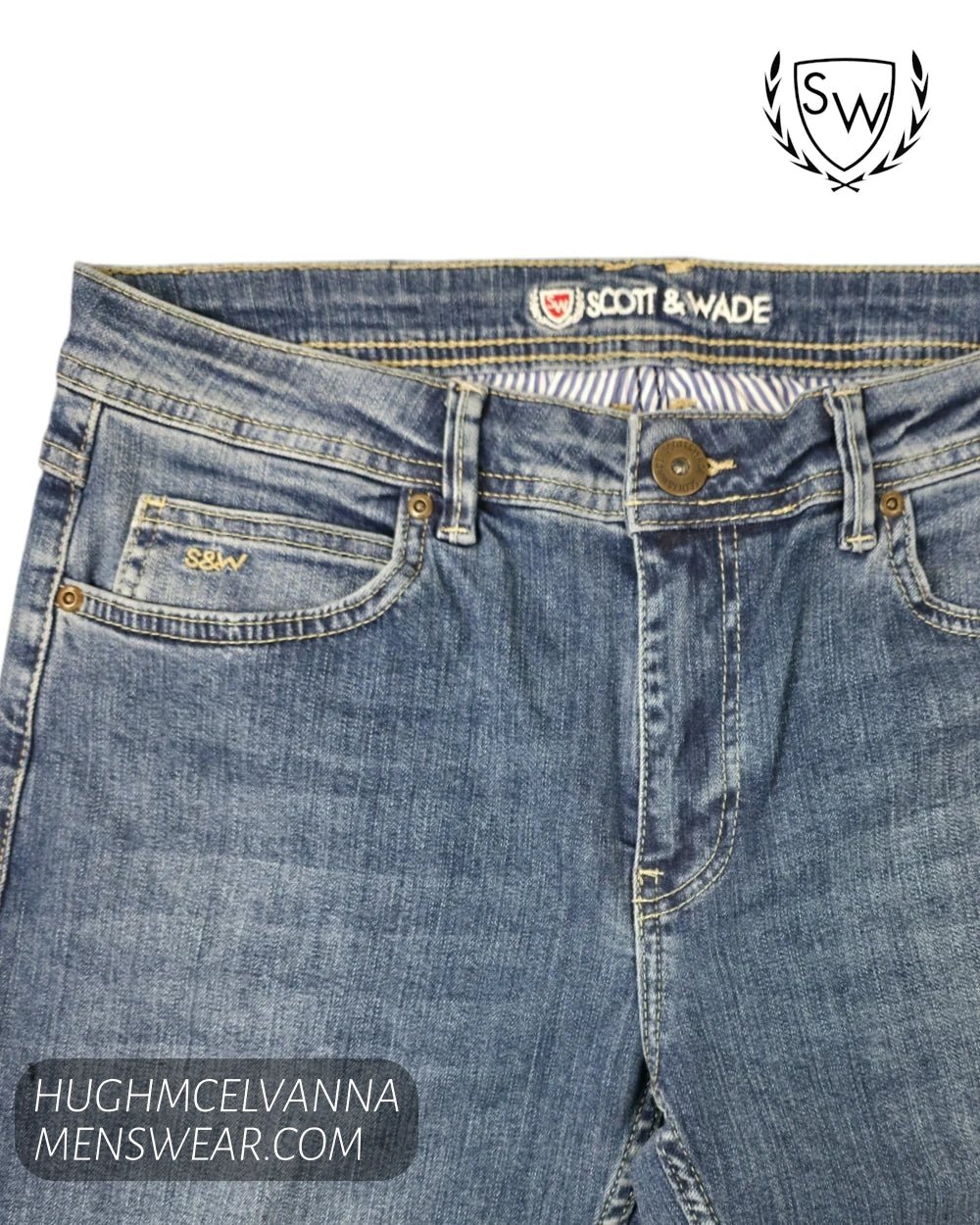 Scott & Wade Stonewashed Lagonda Men's Bootcut Jeans - Hugh McElvanna Menswear - Jeans