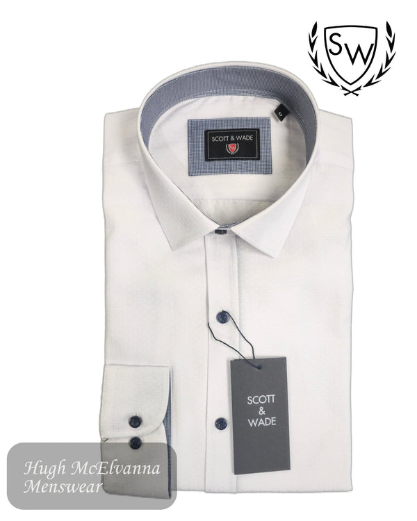 Scott & Wade ‘UNION’ White Long Sleeve Shirt - Hugh McElvanna Menswear
