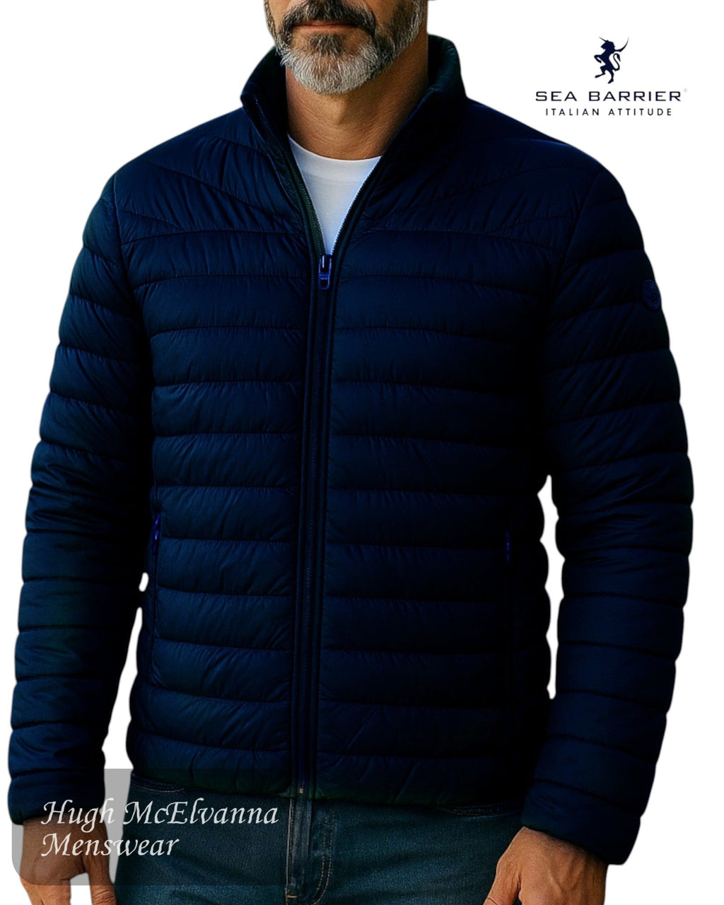 Sea Barrier AUGUSTO Puffa Jacket 4000 – Navy - Hugh McElvanna Menswear