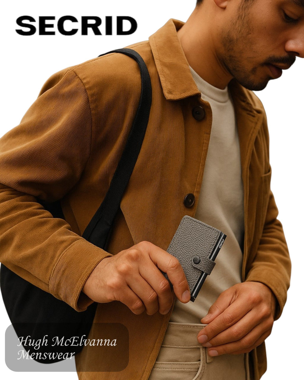 Secrid Miniwallet – Carbon Cool Grey Leather Unisex RFID Wallet - Hugh McElvanna Menswear