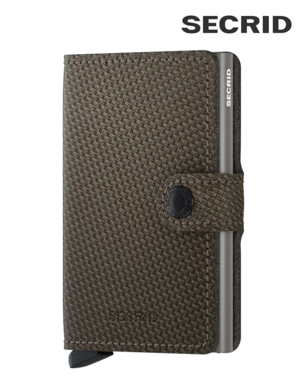 Secrid Miniwallet Carbon Khaki – RFID Safe Leather Wallet for Everyday Carry - Hugh McElvanna Menswear