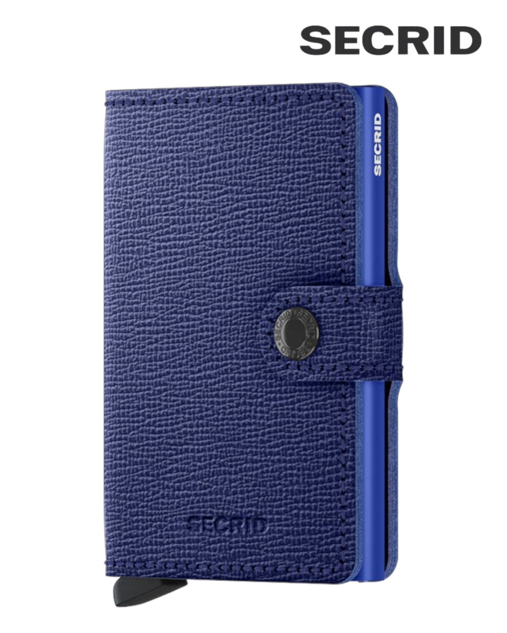 Secrid Miniwallet Cobalt Crisple – RFID Leather Wallet in Textured Blue Finish - Hugh McElvanna Menswear