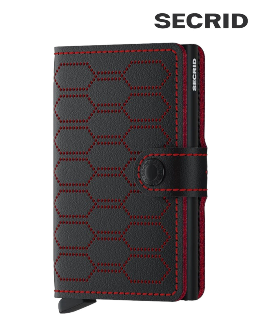 Secrid Miniwallet – Fuel Black & Red Leather Unisex RFID Wallet - Hugh McElvanna Menswear