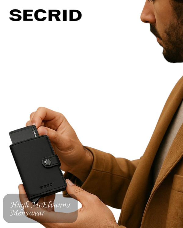 Secrid Miniwallet – Matte Black Leather Unisex RFID Wallet - Hugh McElvanna Menswear