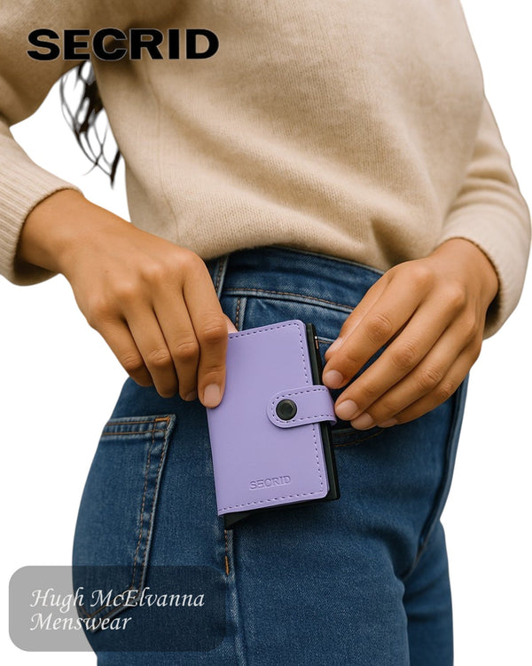 Secrid Miniwallet Matte Lilac – RFID - Protected Pastel Unisex Leather Wallet - Hugh McElvanna Menswear