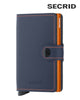 Secrid Miniwallet – Matte Nightblue & Orange Leather Unisex RFID Wallet - Hugh McElvanna Menswear