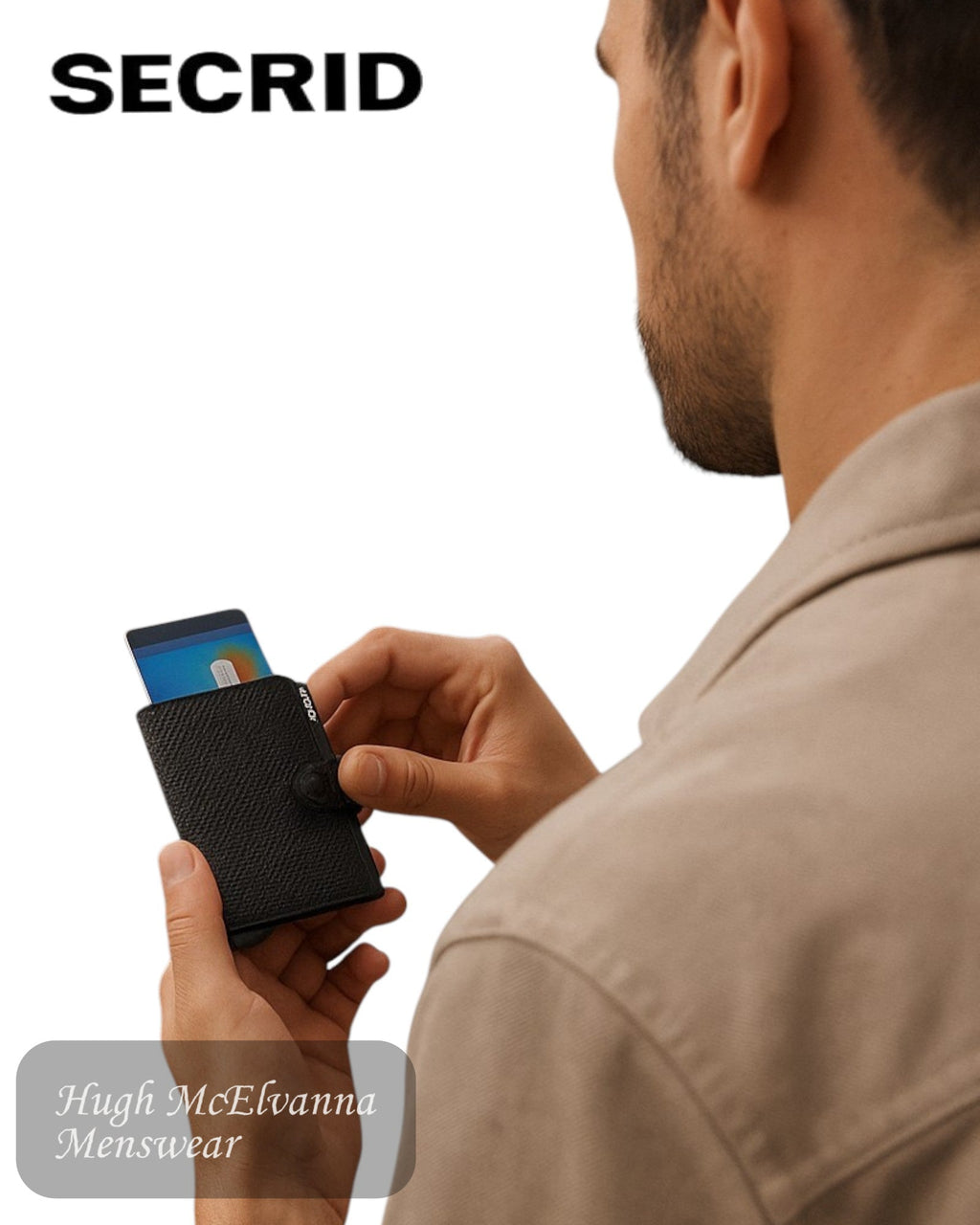 Secrid Miniwallet MCa – Carbon Black Leather Unisex RFID Wallet - Hugh McElvanna Menswear