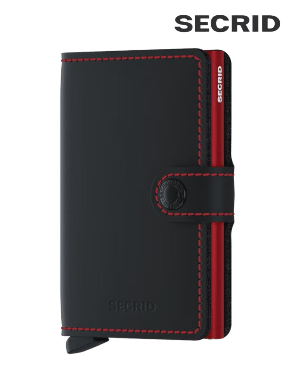 Secrid Miniwallet MM – Matte Black & Red Leather Unisex RFID Wallet - Hugh McElvanna Menswear