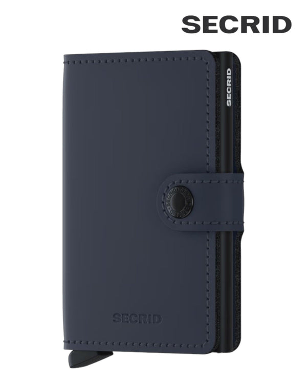 Secrid Miniwallet MM – Matte Nightblue Leather Unisex RFID Wallet - Hugh McElvanna Menswear