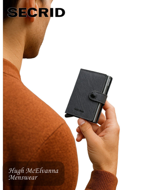Secrid Miniwallet MTw - Twist Grey Leather Unisex RFID Wallet - Hugh McElvanna Menswear