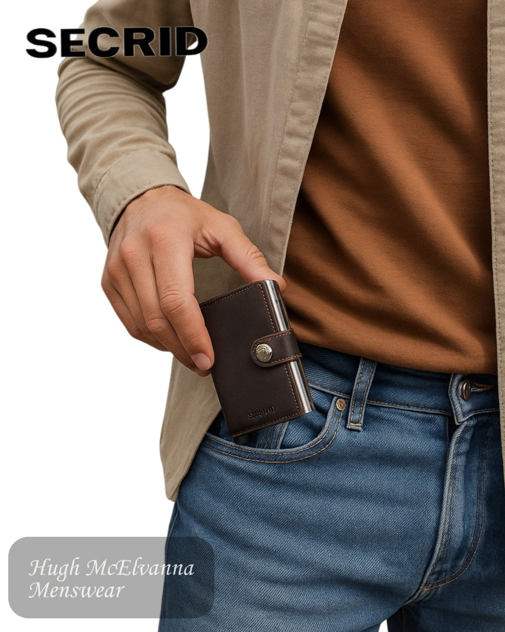 Secrid Miniwallet – Original Dark Brown Leather Unisex RFID Wallet - Hugh McElvanna Menswear