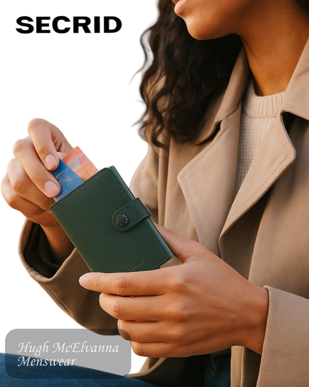 Secrid Miniwallet – Original Green Leather RFID Card Holder - Hugh McElvanna Menswear