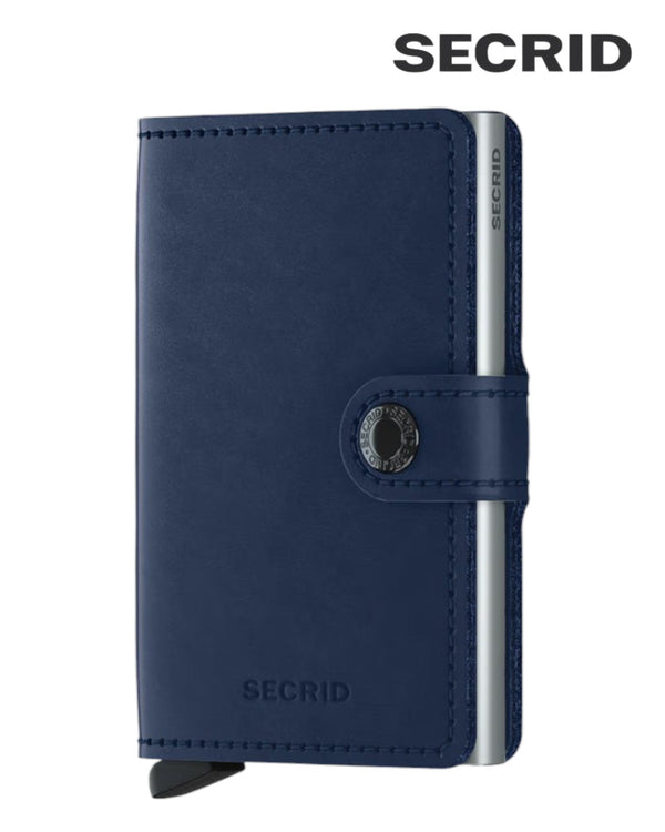 Secrid Miniwallet – Original Navy Leather Unisex RFID Wallet - Hugh McElvanna Menswear