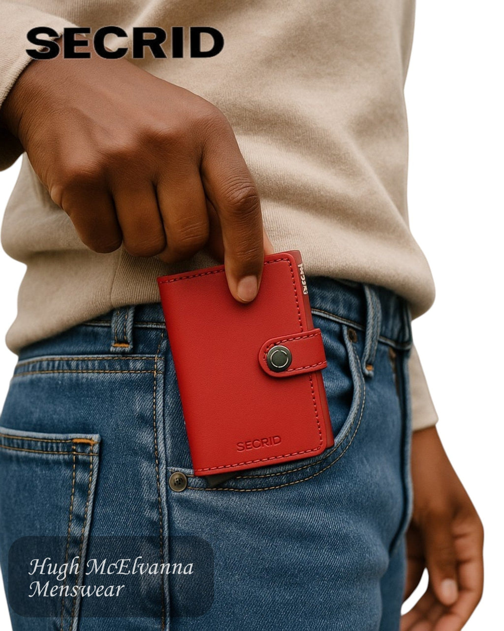 Secrid Miniwallet – Original Red Leather Unisex RFID Wallet - Hugh McElvanna Menswear