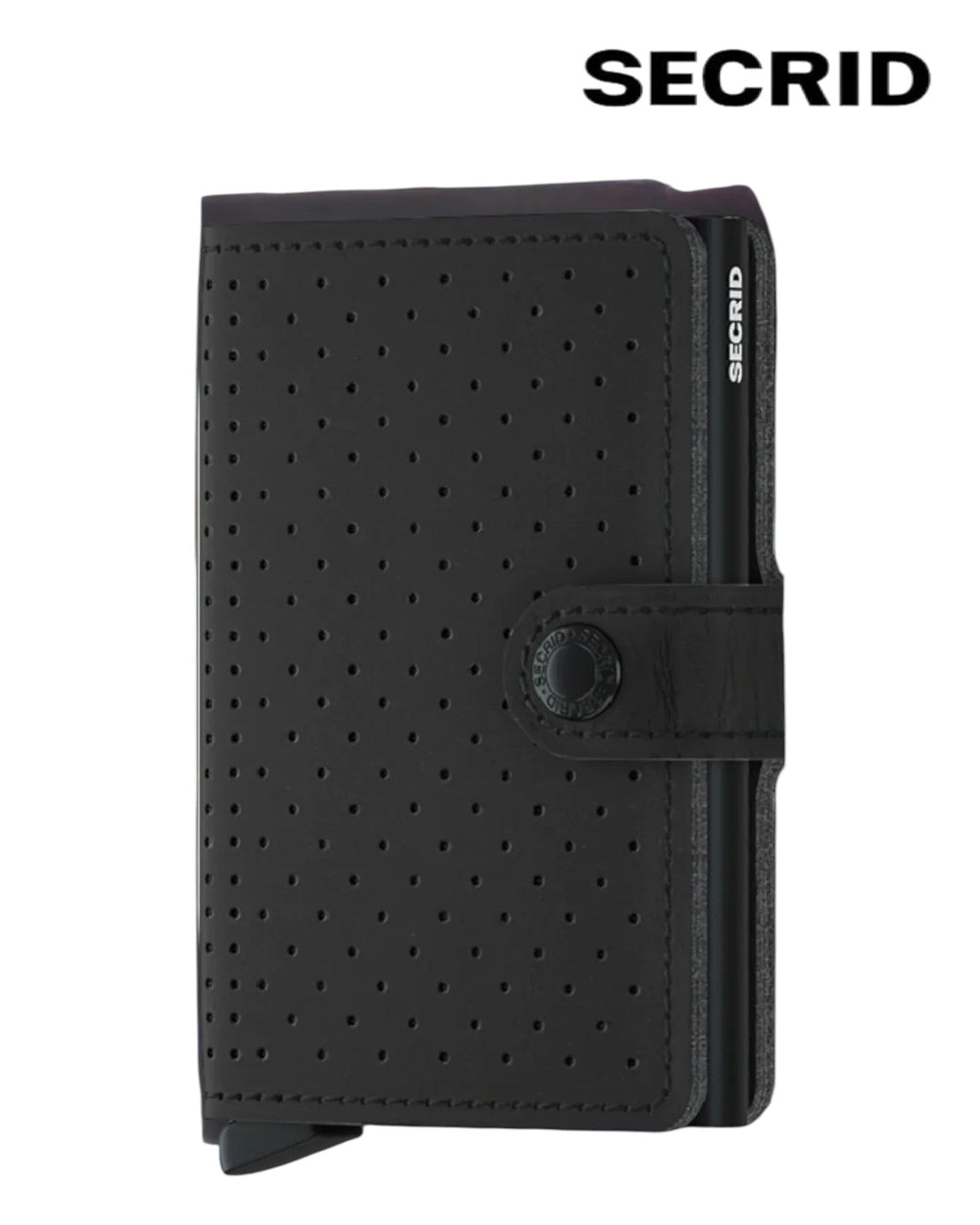 Secrid Miniwallet – Perforated Black Leather Unisex RFID Wallet - Hugh McElvanna Menswear