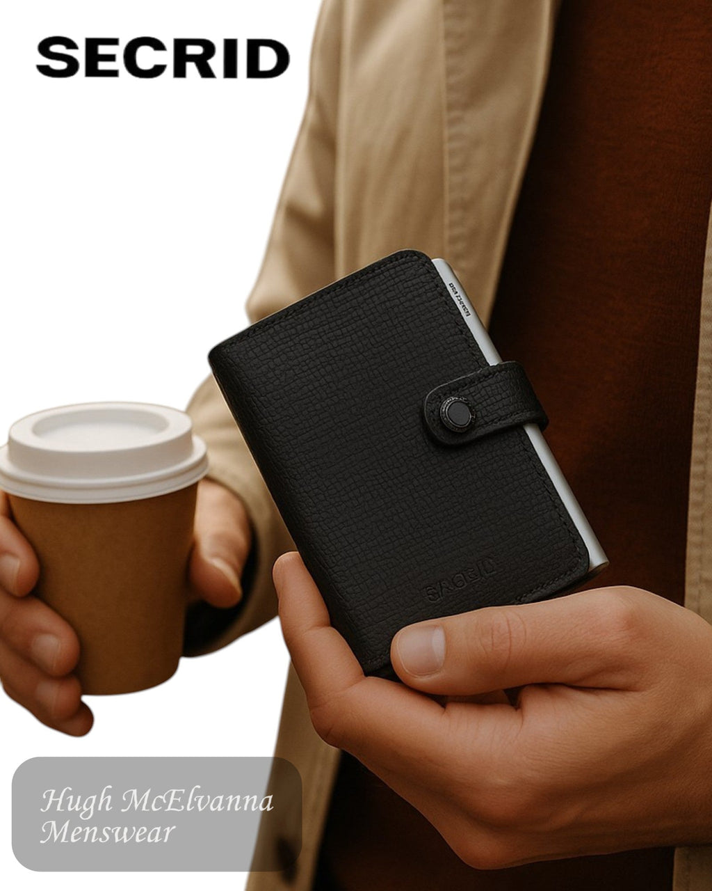 Secrid Miniwallet Rango Black – Premium RFID Leather Wallet with Embossed Detail - Hugh McElvanna Menswear