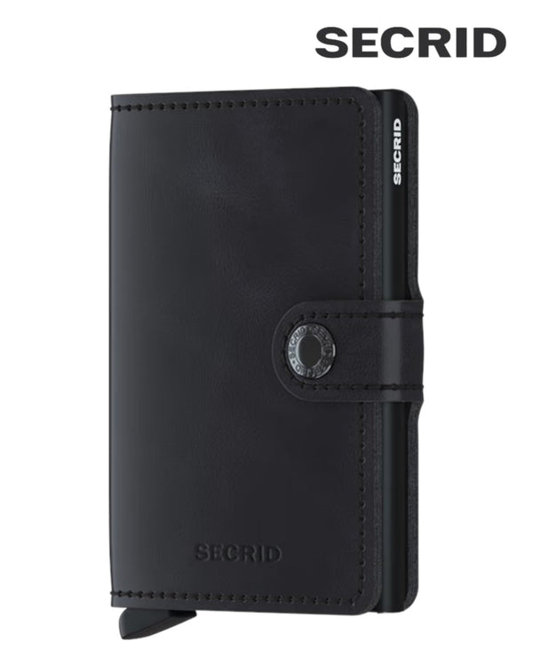 Secrid Miniwallet – Vintage Black Leather Unisex RFID Wallet - Hugh McElvanna Menswear