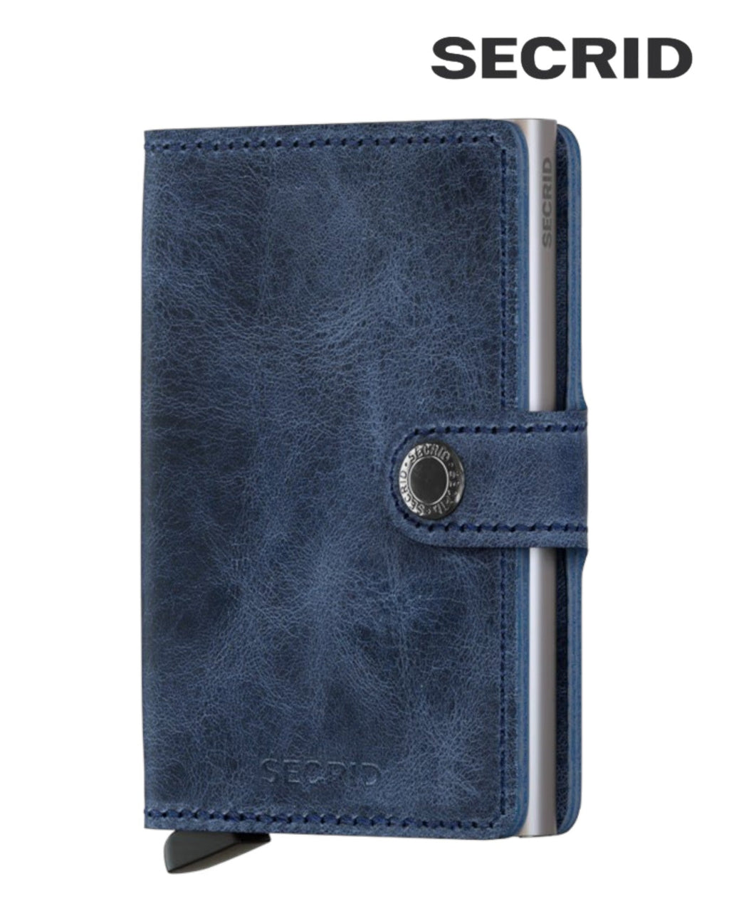 Secrid Miniwallet – Vintage Blue Leather RFID Card Holder Wallet - Hugh McElvanna Menswear