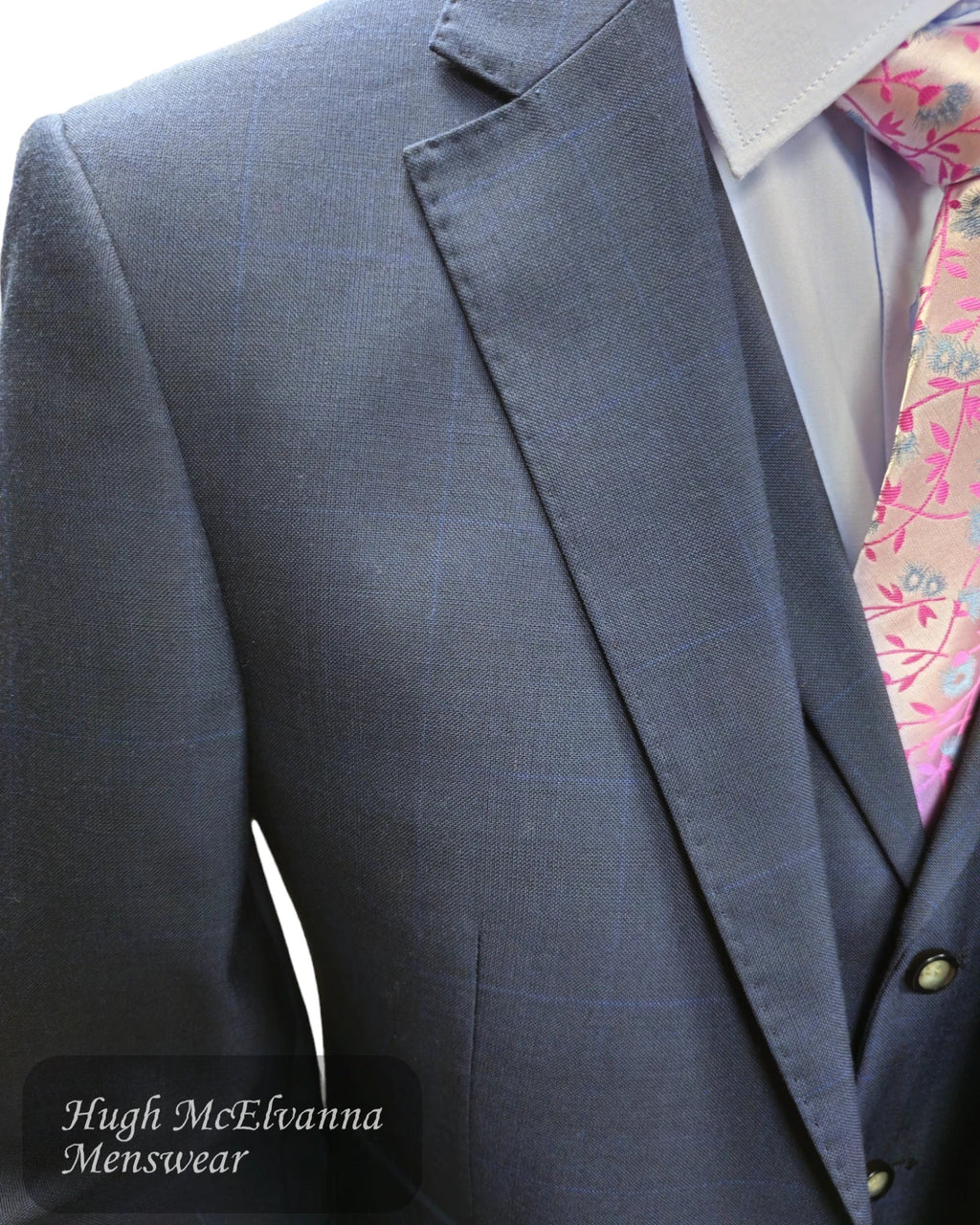 Skopes AINTREE Navy Check Suit - Hugh McElvanna Menswear