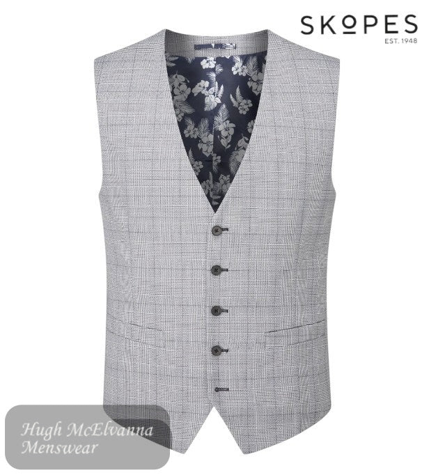 Skopes ANELLO Grey Check Waistcoat - Hugh McElvanna Menswear