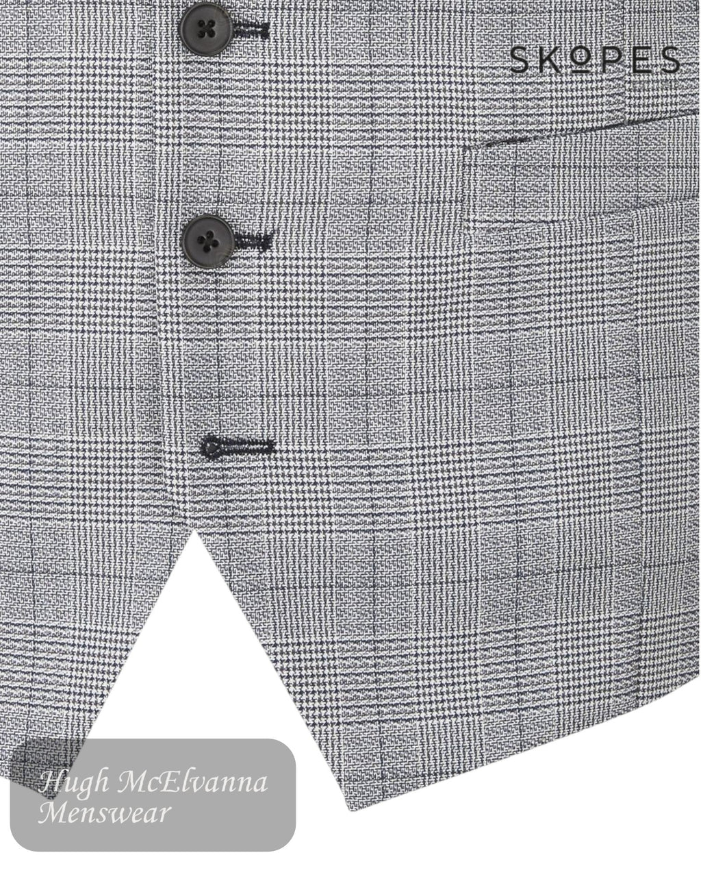 Skopes ANELLO Grey Check Waistcoat - Hugh McElvanna Menswear