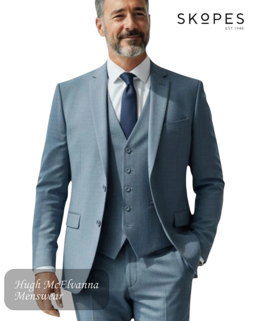 Skopes Edgar Steel Grey Tailored Fit Suit Jacket | MM1034 - Hugh McElvanna Menswear