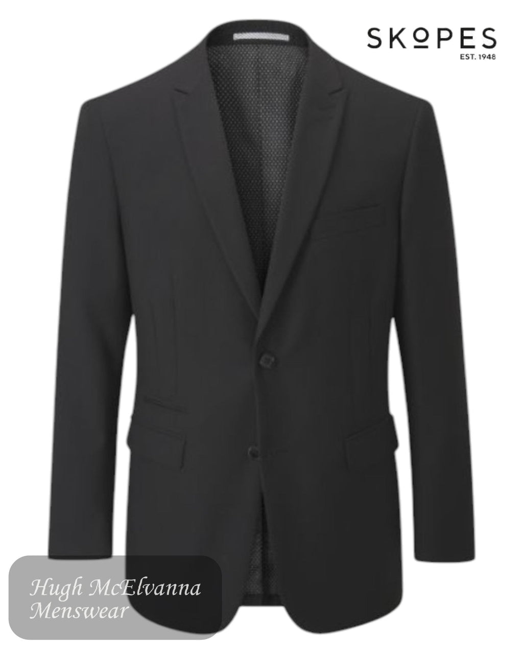 Skope's MADRID Black Suit Jacket - MM1950 - Hugh McElvanna Menswear