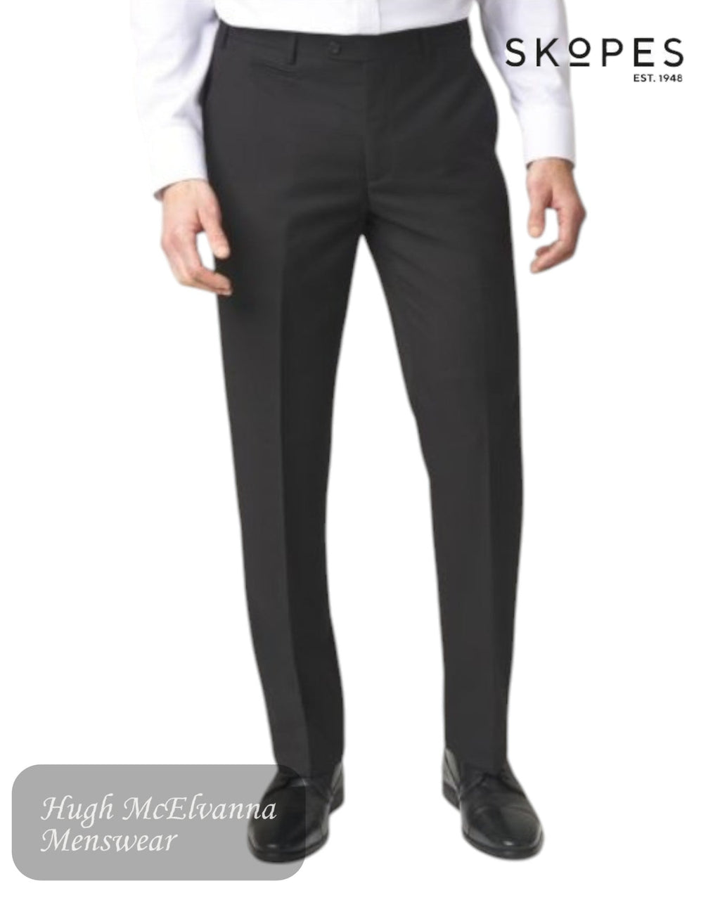 Skopes MADRID Black Suit Trousers - MM7950 - Hugh McElvanna Menswear