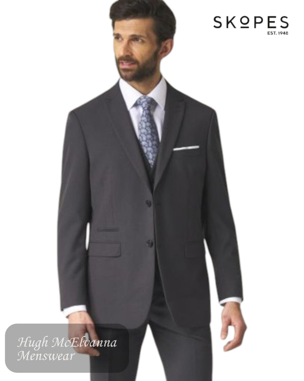 Skope's MADRID Charcoal Suit Jacket - MM1951 - Hugh McElvanna Menswear