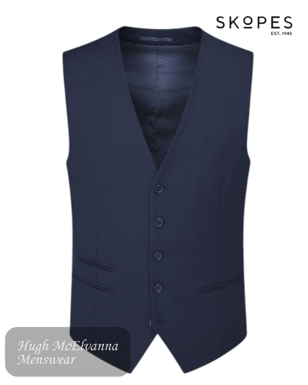 Skopes MADRID Navy Waistcoat - MM1253 - Hugh McElvanna Menswear