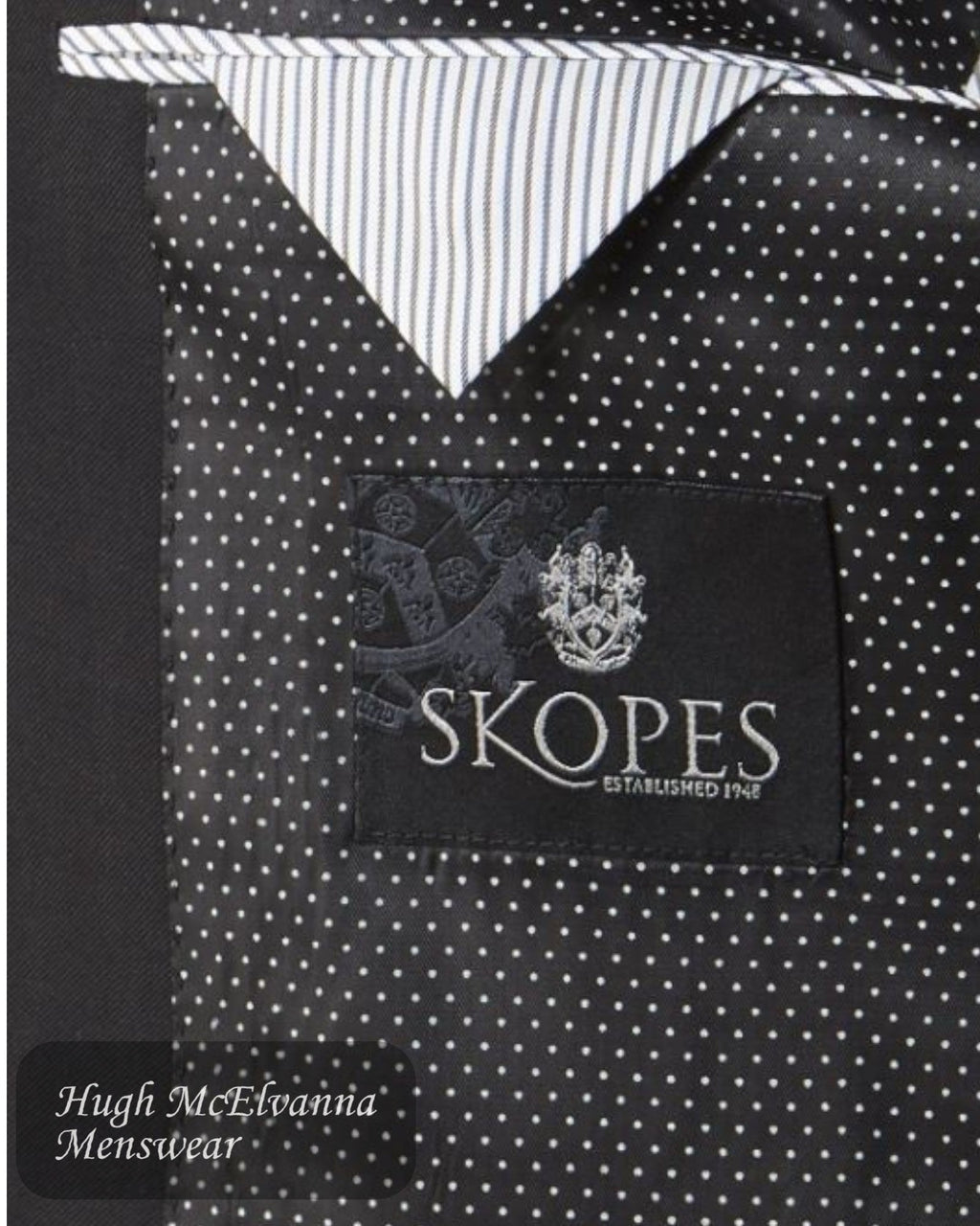 Skopes Milan Slim Fit Black 2 Piece Suit MM1091 - Hugh McElvanna Menswear