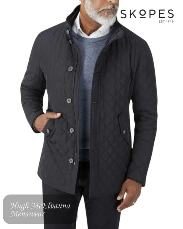 Skopes Pembridge Navy Quilted Car Coat - Hugh McElvanna Menswear