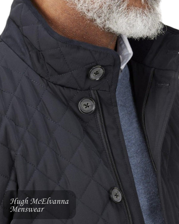 Skopes Pembridge Navy Quilted Car Coat - Hugh McElvanna Menswear