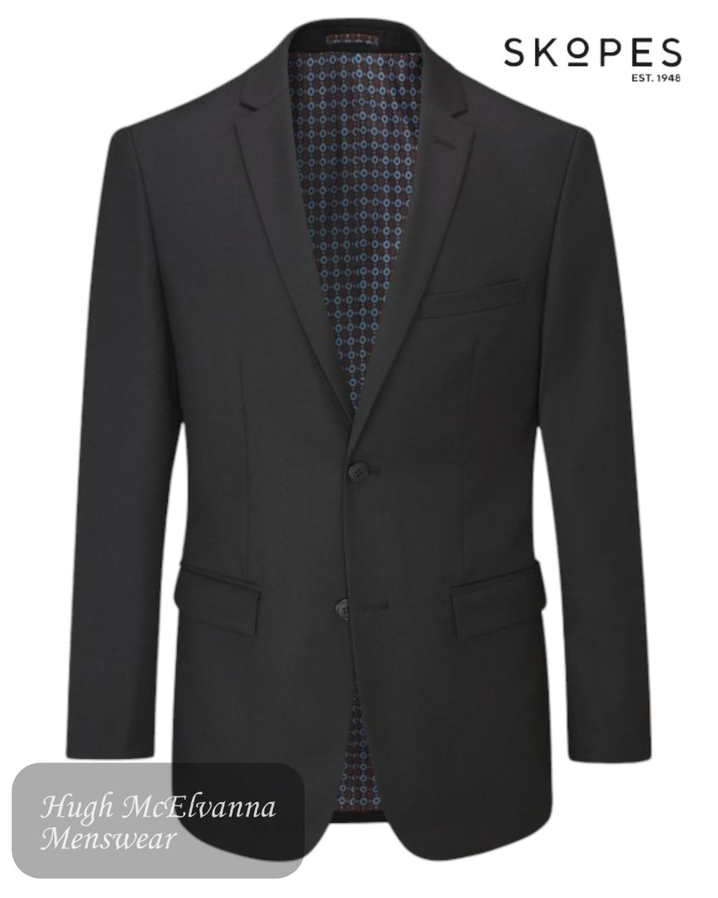Skopes Romulus Black 2 Piece Suit – Tailored Fit - Hugh McElvanna Menswear