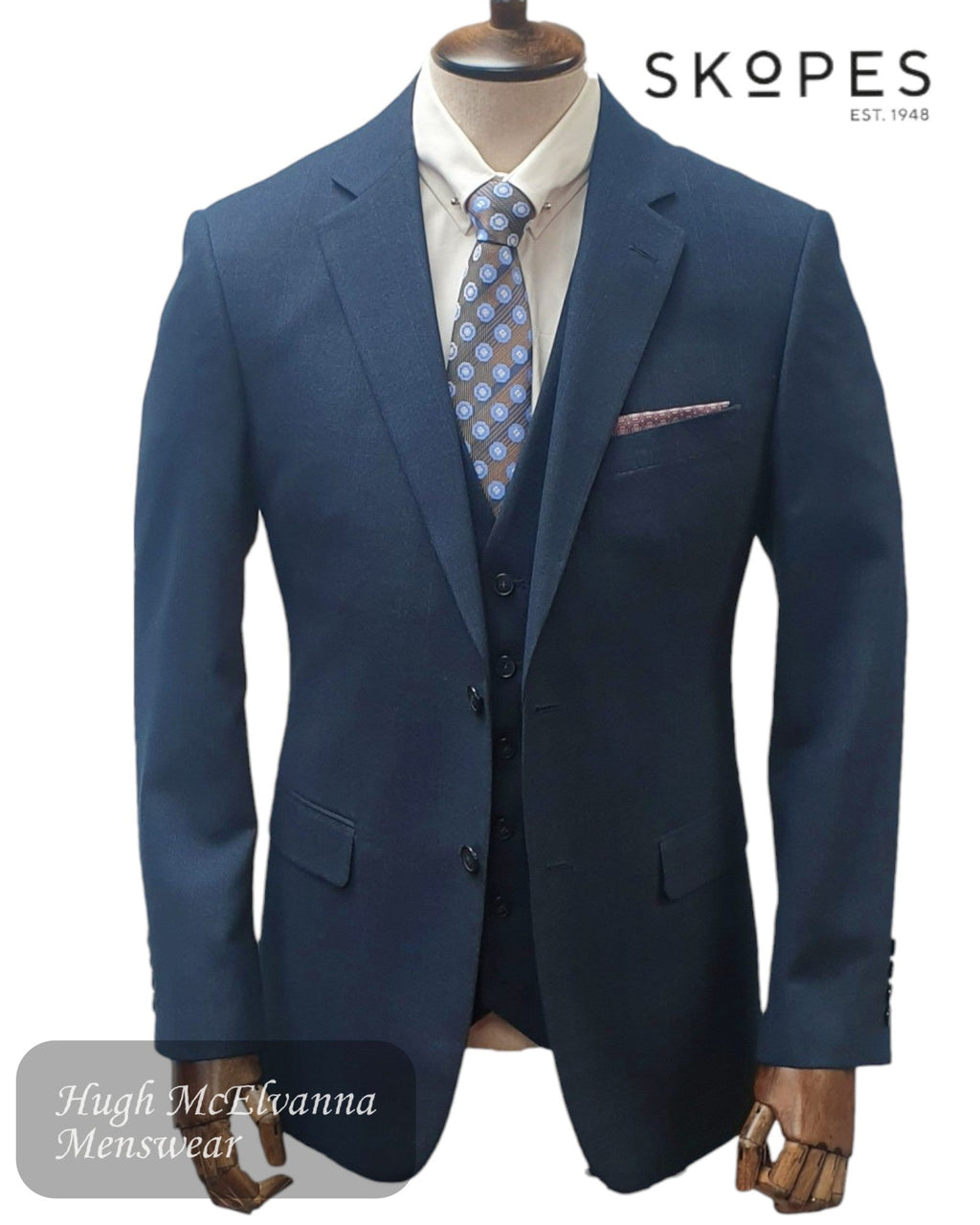 Skopes THEODORE 3 Piece Navy Suit - Hugh McElvanna Menswear