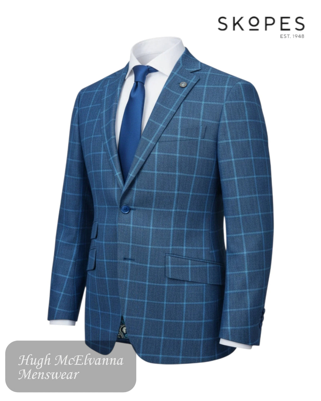 Skopes Trevor Blue Check Tailored Fit Blazer | MM4051 - Hugh McElvanna Menswear