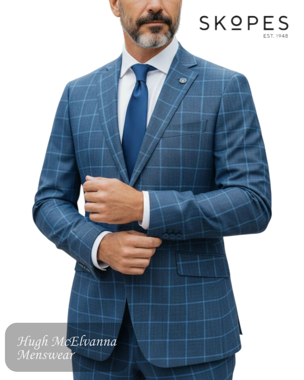 Skopes Trevor Blue Check Tailored Fit Blazer | MM4051 - Hugh McElvanna Menswear