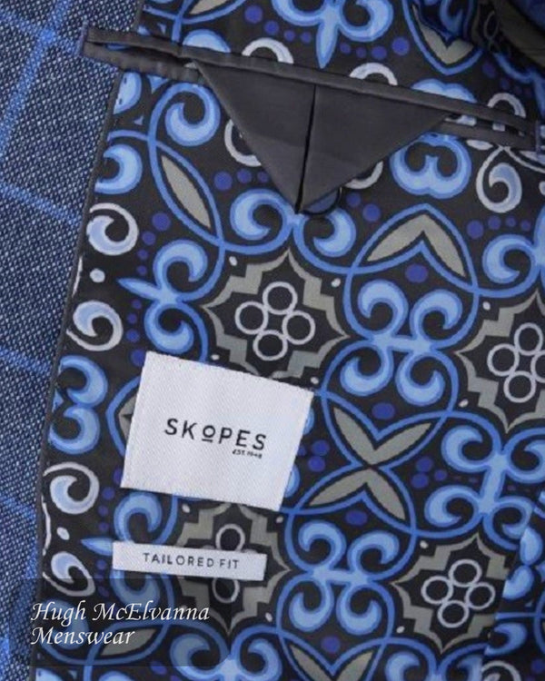 Skopes Trevor Navy Check Tailored Fit Blazer MM4051 - Hugh McElvanna Menswear