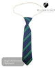 St Johns PS Middletown elastic navy school uniform tie with official green double stripe displayed at Hugh McElvanna Menswear